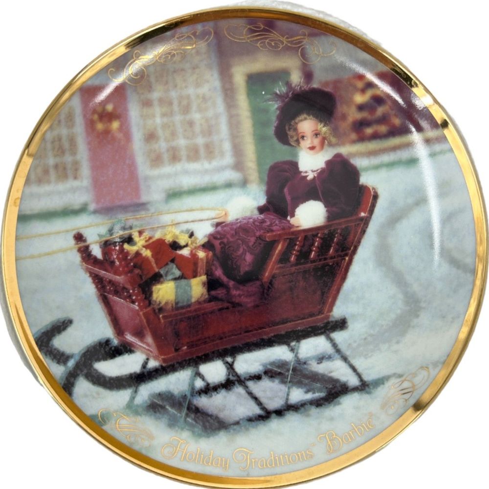 Hallmark Vintage Barbie Plate 1997 Holiday Traditions collectables